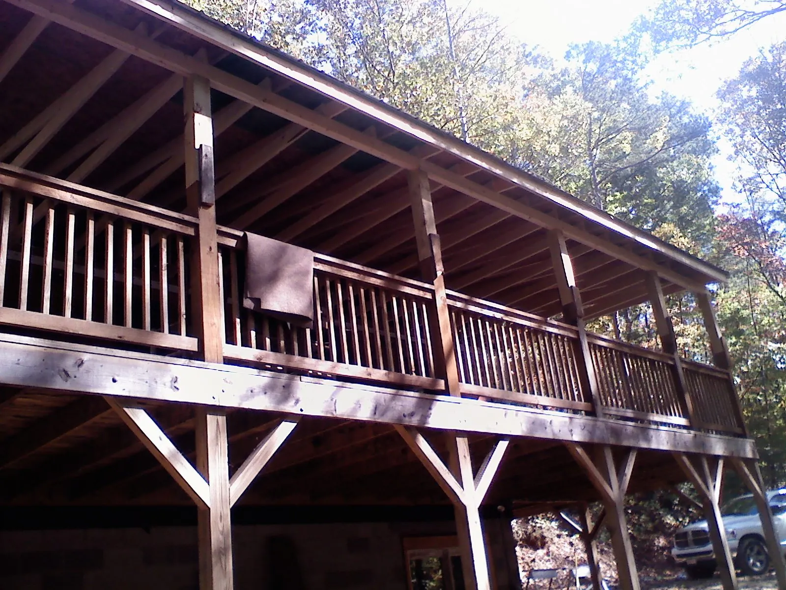 Timber framing under a new elevated porch and deck — Roof Leak Repair in North Las Vegas by Roofing Brothers